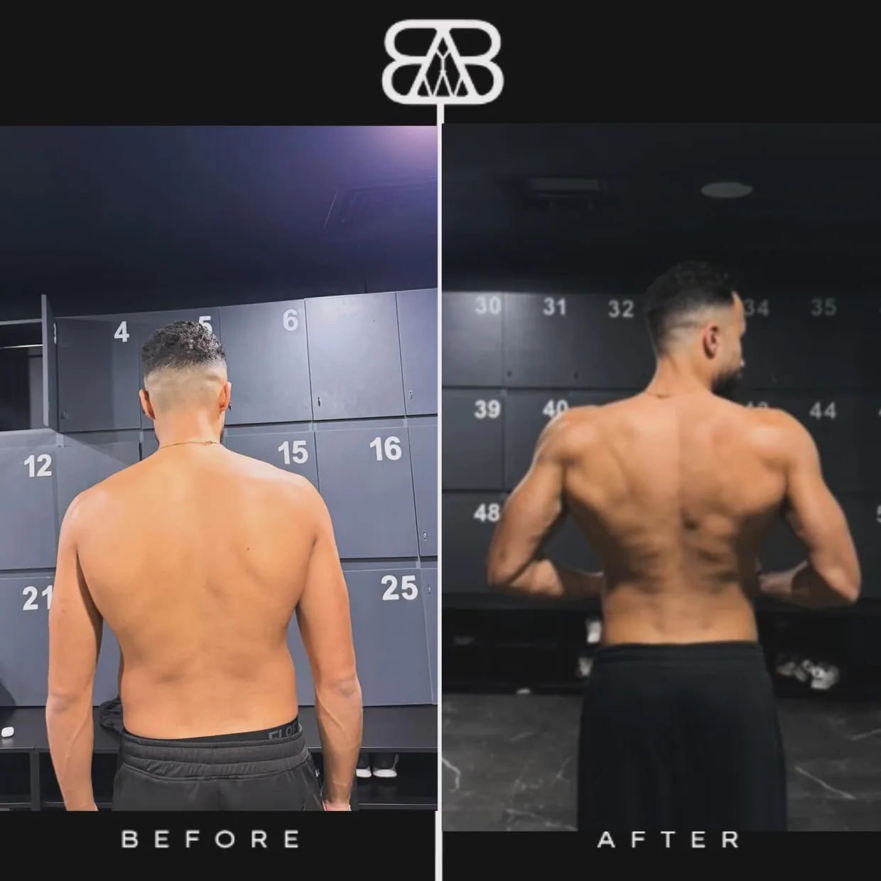 Omar — before and after, back view.